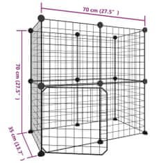 Vidaxl 12panelová ohrádka pro zvířata s dvířky černá 35 x 35 cm ocel