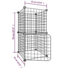 Vidaxl 8panelová ohrádka pro zvířata s dvířky černá 35 x 35 cm ocel