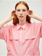 Vero Moda Růžové košilové šaty s příměsí lnu VERO MODA Haf XS