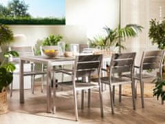 Beliani Hliníkový zahradní stůl 180 x 90 cm šedý VERNIO