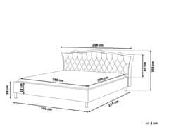 Beliani Bílá kožená postel Chesterfield 180x200 cm METZ