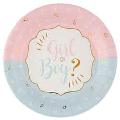 Santex Papírové talíře Gender Reveal 22,5cm 10ks