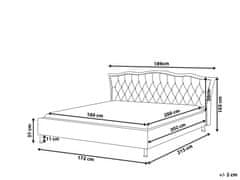 Beliani Bílá kožená postel Chesterfield 160x200 cm METZ