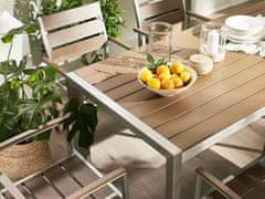 Beliani Hnědá hliníková zahradní jídelní souprava stolu a židlí VERNIO