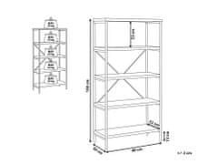 Beliani Knihovna s 5 policemi tmavě dřevo BRISBANE