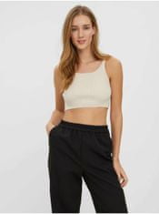 Vero Moda Krémový žebrovaný crop top VERO MODA Fibly M