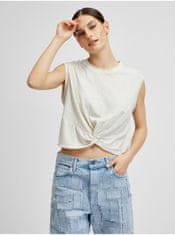 Vero Moda Krémový žíhaný crop top VERO MODA June XL