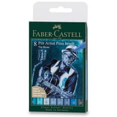 Faber-Castell Popisovač Faber-Castell Pitt Artist Pen Brush Blues sada 8 ks, hrot B