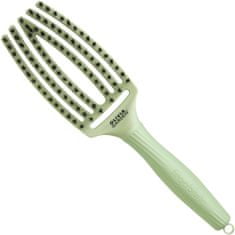 Olivia Garden Finger Brush Sage - kartáč na rozčesávání a masáž, kančí štětiny, střední