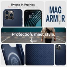 Spigen MagSafe Armor pouzdro na iPhone 14 PRO MAX 6.7" Navy blue