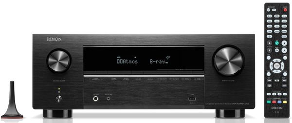 výkonný av receiver denon AVR-X2800H DAB Bluetooth wifi 8k60hz 4k120hz 6hdmi vstupů 2 hdmi výstupy výkon 150 w na kanál 7.2 kanálů audyssey kalibrace zvuku dolby atmos  dtsx dts hdcp 2.3 hdr10 hdr10+ hlg dolby vision google assistant hlasové ovládání streaming tidal tunein spotify deezer amazon music hd phono vstup 2 výstupy pro subwoofery heos built in streaming ve více zónách usb port flac alac wav dsd soubory