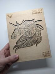 Woodly Dřevěné puzzle – Dream Unicorn - Jednorožec , L
