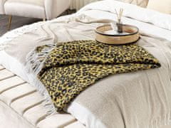 Beliani Deka leopardí vzor 130 x 170 cm hnědá/ černá JAMUNE