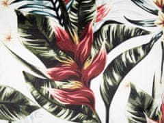Beliani Sada 2 sametových polštářů vzor listů 45 x 45 cm zelená/ červená EDELWEISS