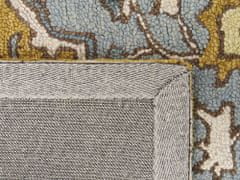 Beliani Vlněný koberec 140 x 200 cm žlutý/modrý MUCUR