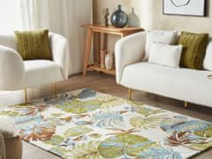 Beliani Vlněný koberec se vzorem listů 200 x 200 cm vícebarevný KINIK