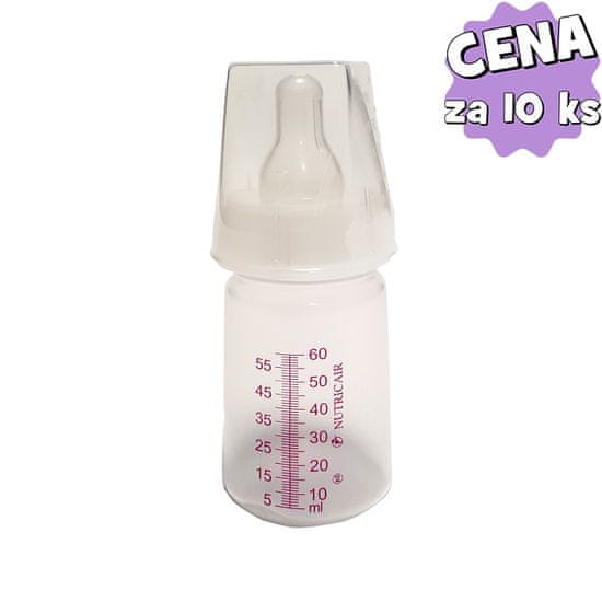 NUTRICAIR Výživová láhev - 60 ml, dudlík 3-rychlostní - balení po 10 ks