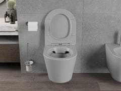 Mexen Rico závěsná wc mísa včetně sedátka s slow-slim, duroplast, světle šedá mat (30724061)