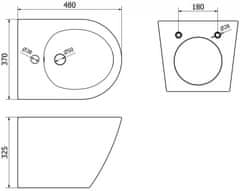 Mexen Lena bidet závěsný, bílá (35224800)