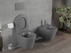 Mexen Rico závěsná wc mísa včetně sedátka s slow-slim, duroplast, tmavě šedá mat (30724071)