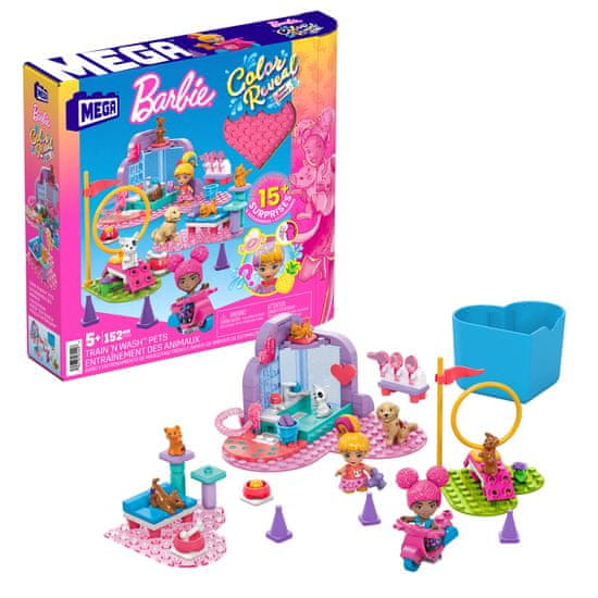 MEGA BLOKS Mega Construx Barbie Color Reveal Trénuj a pečuj o mazlíčky HNP89