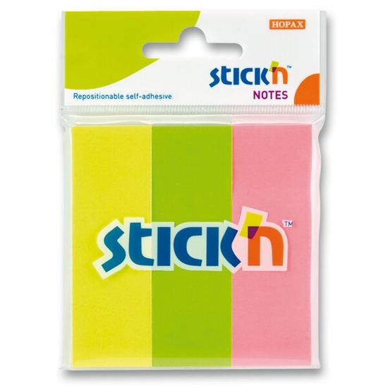 HOPAX Samolepicí záložky Stick’n Notes 76 x 25 mm, 3 × 50 listů, neonové