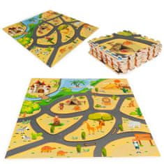 EcoToys Hrací vzdělávací pěnová podložka pro děti - safari | 93x93cm