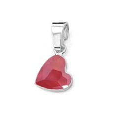NUBIS Stříbrný přívěšek se srdcem Crystals from Swarovski Royal Red