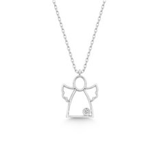 NUBIS Stříbrný diamantový náhrdelník andělíček