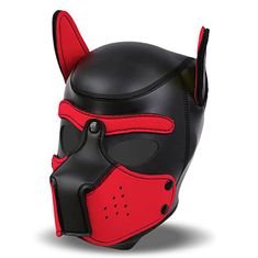 INTOYOU BDSM LINE INTOYOU Neoprene Dog Mask (Red / Black), fetish maska pes