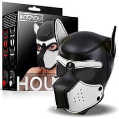 INTOYOU BDSM LINE INTOYOU Neoprene Dog Mask (White / Black), fetish maska pes