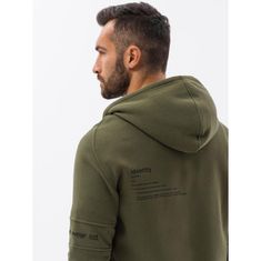 OMBRE Pánská mikina na zip CARL khaki MDN120776 L