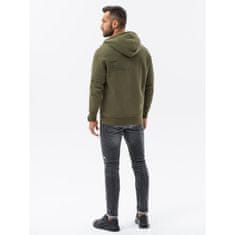 OMBRE Pánská mikina na zip CARL khaki MDN120776 L