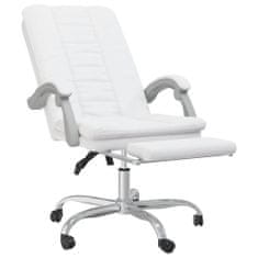 Greatstore Polohovací kancelářská židle bílá umělá kůže