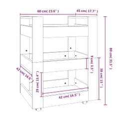 Vidaxl Kuchyňský vozík betonově šedá 60 x 45 x 80 cm kompozitní dřevo