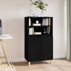 Greatstore Skříň highboard černá 60 x 36 x 110 cm kompozitní dřevo