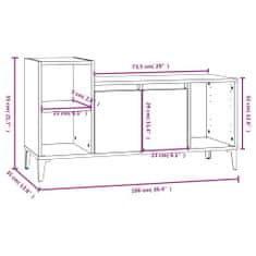 Vidaxl TV skříňka bílá s vysokým leskem 100x35x55 cm kompozitní dřevo