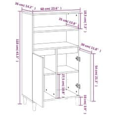 Greatstore Skříň highboard betonově šedá 60 x 36 x 110 cm kompozitní dřevo