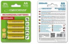 Esperanza Dobíjecí baterie Ni-MH 2000mah 4 ks žlutá EZA104Y