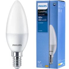 Philips LED žárovka E14 SVÍČKA 7W = 60W 830lm 6500K Studená bílá