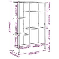 Greatstore Knihovna 80 x 30 x 120 cm ocel a kompozitní dřevo