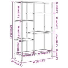 Vidaxl Knihovna 80 x 30 x 120 cm ocel a kompozitní dřevo