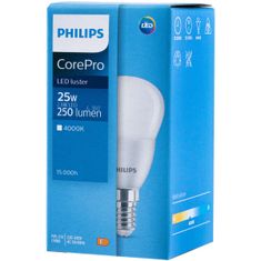 Philips LED žárovka E14 P45 2,8W = 25W 250lm 4000K Neutrální bílá