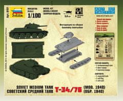 Zvezda T-34/76, sovětská armáda, Wargames (WWII) 6101, 1/100