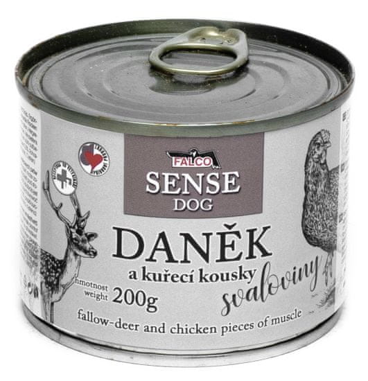 FALCO SENSE DOG daněk a kuřecí 6×200 g