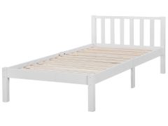 Beliani Dřevěná postel 90 x 200 cm bílá FLORAC