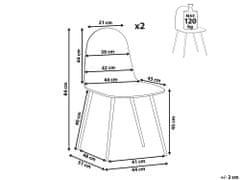 Beliani Béžové jídelní židle 2 ks BRUCE
