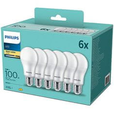 Philips 6x LED žárovka E27 A60 13W = 100W 1521lm 2700K Teplá bílá