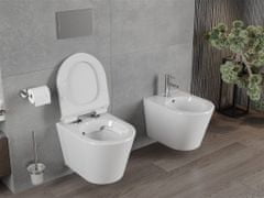 Mexen Rico závěsná wc mísa rimless včetně sedátka s slow-slim, duroplast, bílá (30720100)