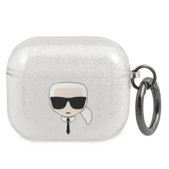 Karl Lagerfeld Karl Lagerfeld KLA3UKHGS Kryt AirPods 3 stříbrný/stříbrný Glitter Karl`s Head